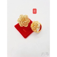 ✺✉New 2020Emas Bangkok Cincin Bunga Shine Pung Store