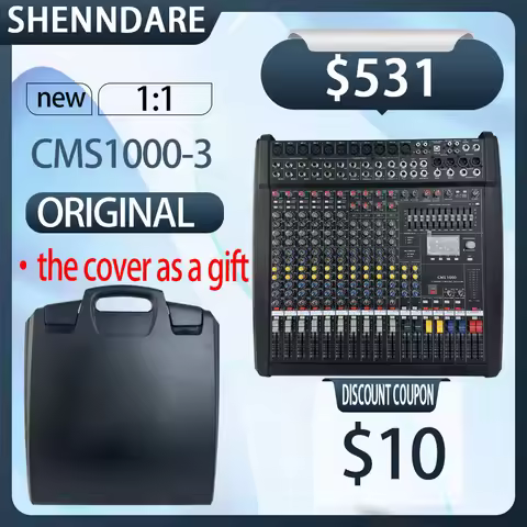 CMS1000-3 Mixer audio mixer console With Cover 10Channel Audio Console Mixing Compact Mixer System D