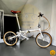 Fnhon Gust 18” • 9 Gear Shimano Litepro Schwalbe Marathon Folding Foldable Foldie Bicycle Bike Snow White 349 Dahon Tern
