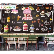 Custom wallpaper mural Blackboard Cartoon Dessert Mural Wallpaper for Kids Bakery Ice Cream Cake Sho