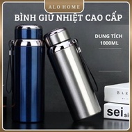 ALO HOME Thermal Water Bottle 1000ml Stainless Steel Material With Handle For Work, School, Travel