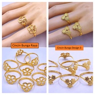 CINCIN BUNGA RAYA BAJET EMAS 916 TULEN CINCIN MURAH CINCIN BAJET CINCIN PADU SOLID MINIMALIST ORIGIN