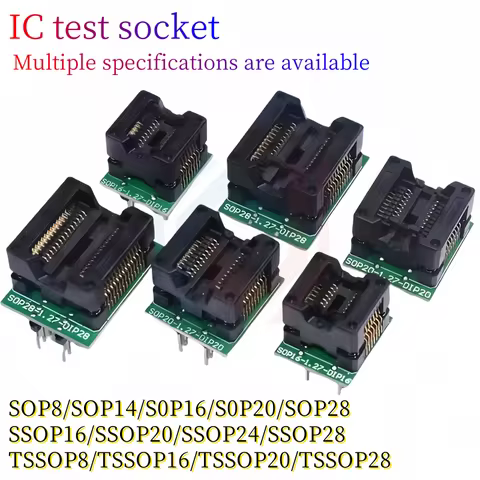 SOP8/SOP14/SOP16/SOP20/SOP28/TSSOP8/TSSOP16/TSSOP20/TSSOP28 TO DIP programmer adapter socket 150MIL 