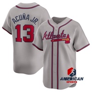Men's MLB Atlanta Braves Ronald Acuña Jr. Gray Baseball Away Jersey