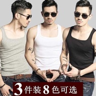 baju dalam lelaki baju singlet lelaki Cool Qiaoshi 3 helai rompi kapas lelaki kolar persegi sukan mu