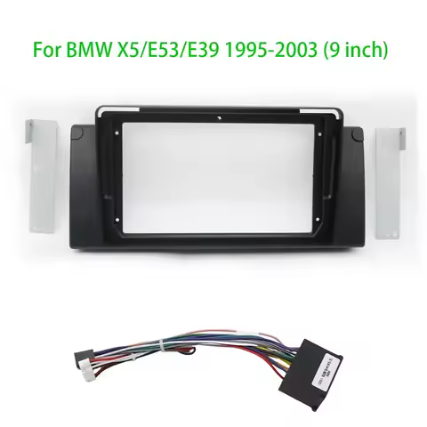 For BMW X5/E53/E39 1995-2003 Car Accessories 9 Inch Frame Fascia Adapter Android Radio Audio Dash Fi