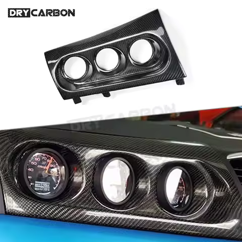 For Mitsubishi Lancer Evolution EVO 10X M7 2008-2012 Carbon Fiber Triple 3 Dash Gauge Pod Holder Pan