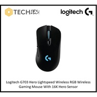 Logitech G703 LIGHTSPEED Wireless Gaming Mouse w/ HERO 25K Sensor,LIGHTSYNC RGB,POWERPLAY Compatible,Lightweight 95g+10g