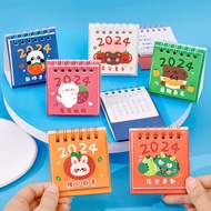 2024 Cartoon Mini Desk Calendar Student Desktop Punch Card Ornament Calendar Cute Fruit Text Desk Calendar