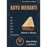 1"x2" ketam 25mmx50mm Kayu Perabot / Kayu Meranti/ Furniture Wood /  Kok Zai / Kayu 1x2 /