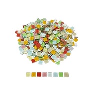 【Factory Direct Sales】Glass Mosaic Tiles 8 Colors MIX Large Capacity 600g [More than 600 Pieces] DIY Handmade Craft Original Handmade 10mm Square (600g% Gangnam %8 Colors)