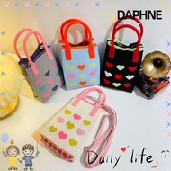 DAPHNE Knit Handbag, Knit Love Heart Knot Wrist Bag, Fashion High-capacity Mini Shopping Bags Women