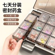 Medicine Box Medicine Sub-Packing Box Portable 21 Grid 28 Three Grid Morning Noon Evening 7 Days One