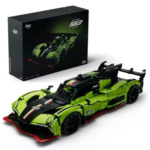 S63 Hypercar Model Building Set 1:8 Scale Collectible Racing Car for Adults Black and Red Build and 