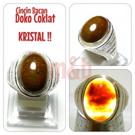 CINCIN NATURAL BACAN COKLAT FULL KRISTAL. SUPER LANGKA BACAN COKLAT