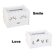 paper box White Wooden Creative Space Saver Tissue Box Paper Towel Holder