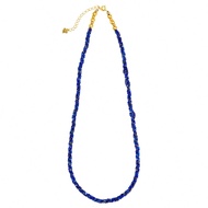 [VE] 1pc High Quality Sterling Silver Natural Lapis Lazuli Necklace, Lapis Lazuli Seed Bead Braided 