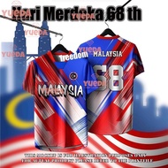 (YUEDA)2025 68th Independence Day T shirt full sublimation quick dry Streetwear 68th Baju Merdeka T-