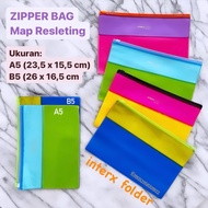 Zipper Bag Pouch A5 B5 Bright Color Fluorescent Interx Folder Zipper Folder