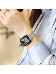1入組米蘭磁吸不鏽鋼錶帶，適用於Apple Watch 38/40/41/42/44/45/49mm，與Apple Watch系列1/2/3/4/5/6/7/8/Se兼容