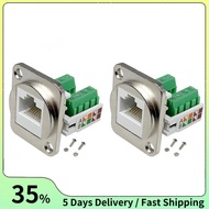 2PCS RJ45 Panel Mount Screw Terminal Adapter, RJ45/8P8C Female Panel Mount Connector, RJ45 Solderles