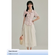 <![CDATA[Preppy Pink Striped Short-Sleeved Polo Shirt]]>