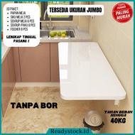 Id Wall-Mounted Folding Table Without Drilling Size 80x40cm 60x40cm 60x30cm 80x20cm Black and White 