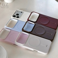 Niche Korean Style Solid Color Magnetic Film Frosted Case Suitable For iPhone 17 16 15 14 Pro Max i1