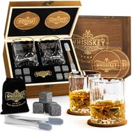 Whiskey Glass Set – Gift Box – Whiskey and Rum Wine Glass – 2pcs 310ml Whiskey Glass, 8pcs Whiskey I