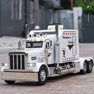 1:24 Peterbilt 389 Tractors Truck Alloy Model Toy Diecasts Metal Casting Sound and Light Car Toys Fo