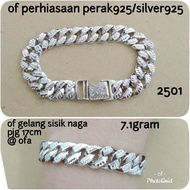 7GRAM DRAGON SCALE BRACELET 925 SILVER WHITE GOLD PLATED 2501 GTD.