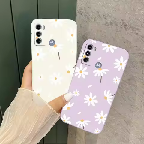 G60 Elegant Daisy Silicone Phone Case For Motorola Moto G60 G62 G60S G40F G54 G52 G42 G100 G82 G30 G