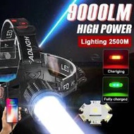 Super Bright Headlight Head 30W LED Powerful Headlamp USB Rechargeable Head Flashlight Outdoor Head 