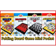 Chess/Draught/Snake/Aeroplane Folding Board Game Mini Pocket