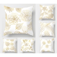 <COD> Gold Leaf cushions covers40x40,45x45,50x50,60x60.Square Lumbar throw pillow case,Sofa Pillow c