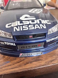 Calsonic Nissan R34 GT-R 遙控車殼 Tamiya 田宮 tt02 tt-02