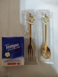 香港迪士尼叉匙餐具套裝-唐老鴨, Gelatoni, Duffy, shelliemay, 三眼仔,勞蘇,Chip and Dale