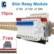 performance 10PCS DIN Rail Relay Module HF 41F Slim Relay With LED 6A 5V 12V 24V 41F-5-ZS 41F-12-ZS 
