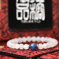 原礦無染色天然月光石手鍊 6mm 藍晶石隔珠 客製化串珠設計 手珠