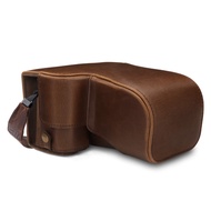 MegaGear MG1661 Ever Ready Leather Camera Case Compatible with Sony Alpha A6400 (18-135mm) - Brown M