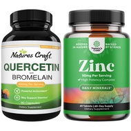 Bundle of Pure Zinc Supplement & Immune Support Quercetin with Bromelain Supplement - Provides Nail 