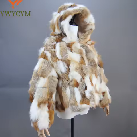 Fashion Natural Fox Fur Coat Sleeve Fur Real Fox Fur Natural Raccoon Winter Women Fur Coat High Qual