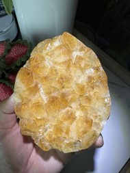 天然水晶 大牙黃水晶龍蛋 （12×10×7 cm）