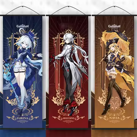 Anime Impact Furina Neuvillette Arlecchino Poster Canvas Wall Art Game Print Painting Pictures Artwo