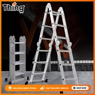 Warbase 12 Steps / 16 Steps Double Sided Multipurpose Ladder Aluminium Portable Foldable Heavy Duty 