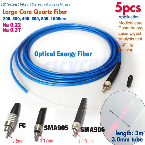5pcs SMA905 SMA906 FC Medical Diode Laser Large Core Quartz Fiber Lipo Lipolysis Surgery Fat Dissolv