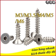 Grade 8 Nickel-Plated Countersunk Head Hexagon Socket Self-Tapping Screw M3/M3.5/M4/M5/M6 (WD-YL-VN)