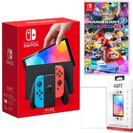 Nintendo Switch Oled (Neon) + Mario Kart 8 + Screen Protector