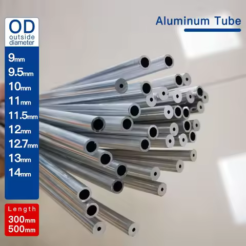 Aluminium Tube OD9-14mm Length300mm 500mm Round Aluminum Alloy Pipe Straight Small Outer Diameter 60