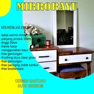 Wall Mirror 50x30cm / Teak Wood / Mirror Wood / Makeup Mirror / Mirror Glass / Furniture Mirror